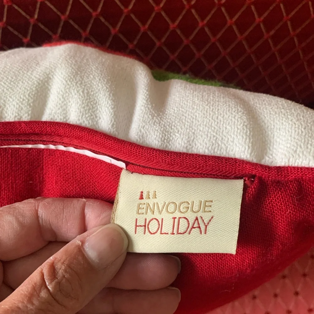 Accent Dachshund Holiday Pillow - Red, Green, White